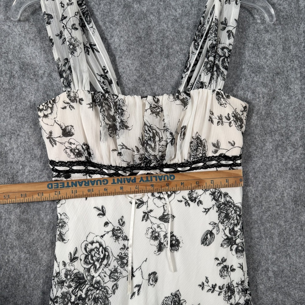 Y2K Floral Handkerchief Babydoll Fairycore Whimsy Dress Womens 7/8 Garden Vtg - Picture 14 of 15